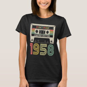 Camiseta 65 anos Vintage 1958 65th Birthday Cassette Ta