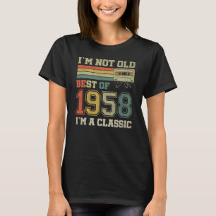 Camiseta 65 anos Vintage 1958 Cassette Tape 65th Birthd