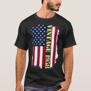 Camiseta 65 anos Vintage US Flag 1958 American Flag 65t
