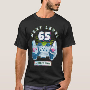 Camiseta 65 Birthday Gamer nível 65 de próxima controladora
