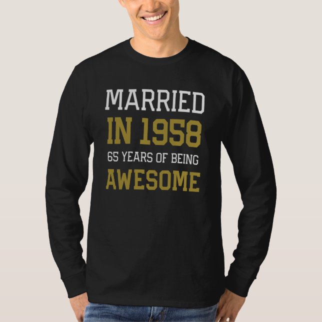 Camiseta 65th Anniversary for Men Married In 1958 Couples H (Frente)