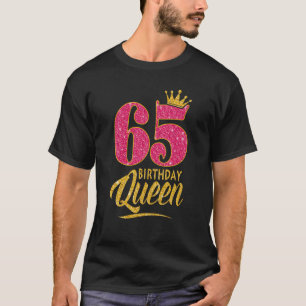 Camiseta 65th Birthday Queen 65 Years Old Girl Crown pink