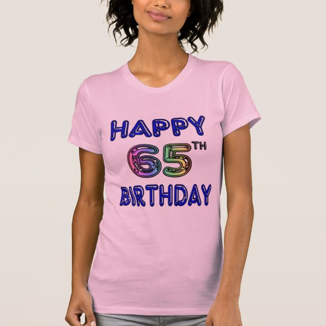 Camiseta 65th t-shirt, Hoodies e tanques felizes do (Frente)