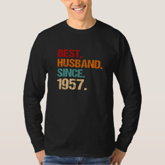 Camiseta 65th Wedding Anniversary Best Husband Since 1957 F