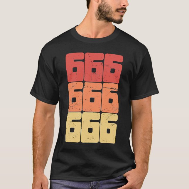 Camiseta 666 Número do Culto Satânico da Besta Pagan Gothi (Frente)