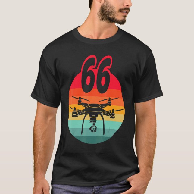 Camiseta 66.º Aniversário I - Drones com controle remoto re (Frente)