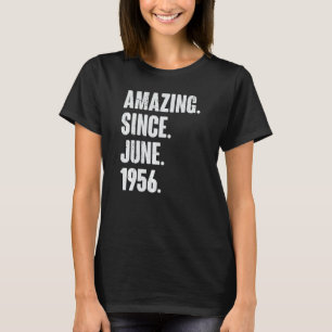 Camiseta 66 anos, 66 anos, aniversário incrível desde junho