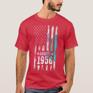 Camiseta 66 anos, agosto de 1956 Bandeira Americana 66º Nas