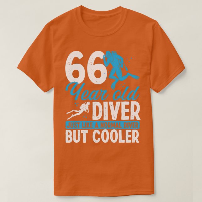 Camiseta 66 anos de mergulho em Scuba Diver Snorkel 66, ani (Frente do Design)