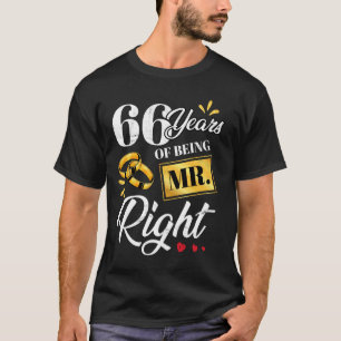 Camiseta 66 Anos De Ser O Sr. Certo Engraçado Casal Casando