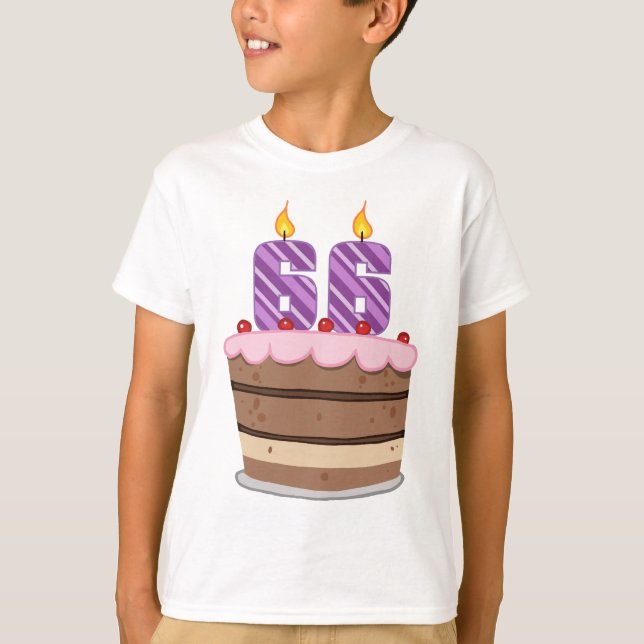 Camiseta 66 anos no Bolo de Aniversário (Frente)