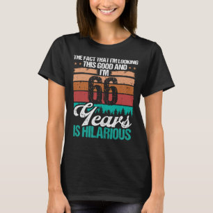 Camiseta 66 anos parecendo um bom humor 66 de aniversário