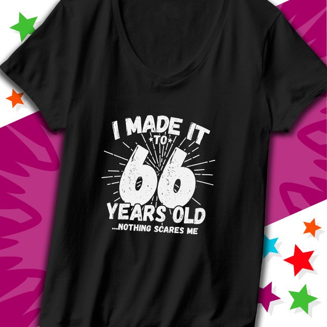 Camiseta 66 anos Sarcástico Meme Engraçado 66 anos aniversá (Criador carregado)