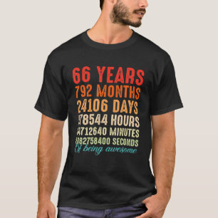 Camiseta 66 Anos Sendo Incrível 66 Homens De Aniversário