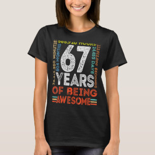 Camiseta 67.º aniversário incrível 67 anos retrô-8 anos