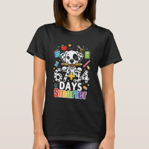 Camiseta 67 34 Dias Mais Esperto Cão 101 Dia de Escola Meni