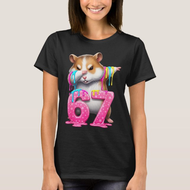 Camiseta 67 Animals Funny 67 Brainrot Youth Kids Hamster 67 (Frente)