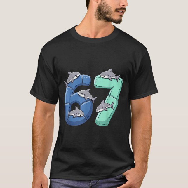 Camiseta 67 Animals Funny 67 Brainrot Youth Kids Shark 67  (Frente)
