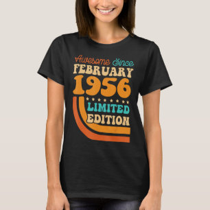 Camiseta 67 anos Nascer em fevereiro de 1956 67º aniversári