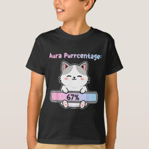 Camiseta 67 Aura de Gato Engraçado Energia no Seis Sete Mem