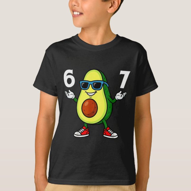 Camiseta 67 Avocado 6 7 Funny Cool Six Seven Meme Cartoon B (Frente)