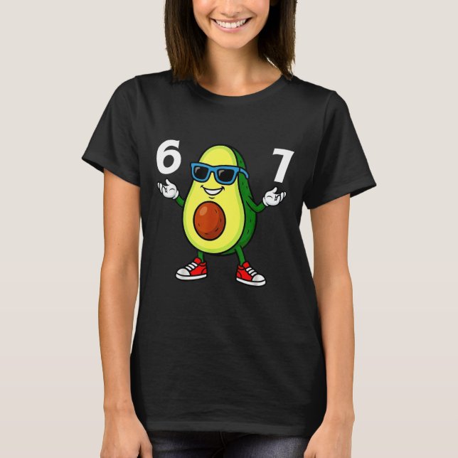 Camiseta 67 Avocado 6 7 Funny Cool Six Seven Meme Cartoon B (Frente)
