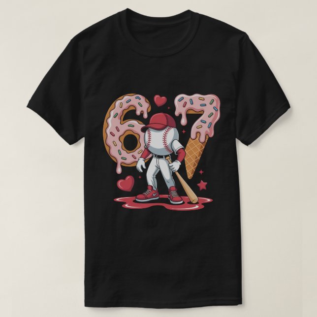 Camiseta 67 Baseball Meme Shirt - Ice Cream Drip 6-7 Youth  (Frente do Design)