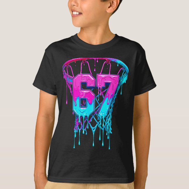 Camiseta 67 Basketball Drip Six Seven Funny  (Frente)