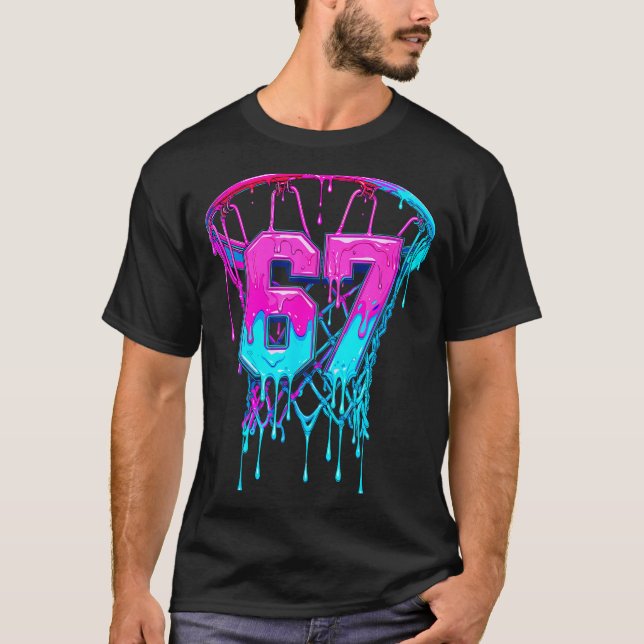 Camiseta 67 Basketball Drip Six Seven Funny  (Frente)