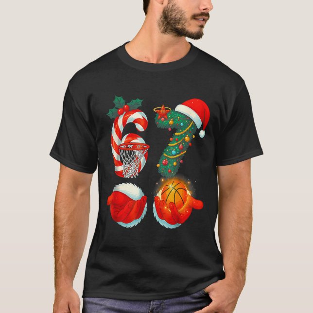 Camiseta 67 Basketball Santa Six Seven Meme Christmas Srt M (Frente)
