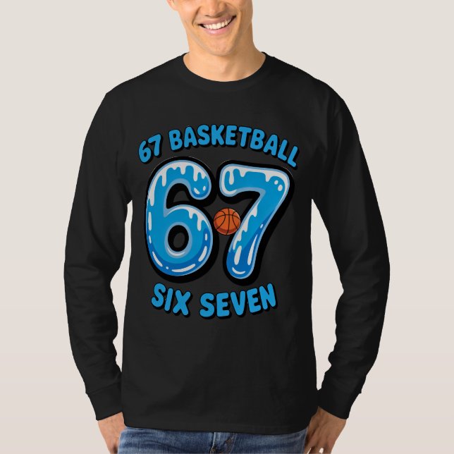 Camiseta 67 Basketball Six Seven Sports Meme Tee (Frente)