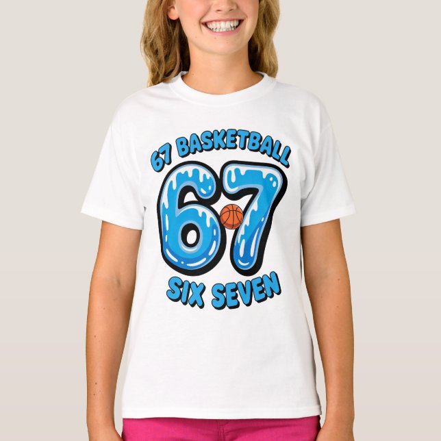 Camiseta 67 Basketball Six Seven Sports Meme Tee (Frente)