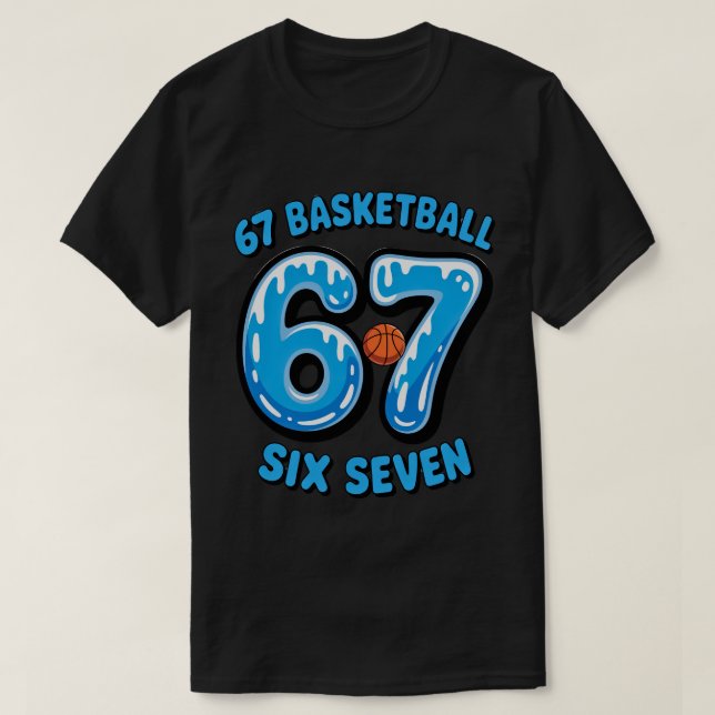 Camiseta 67 Basketball Six Seven Sports Meme Tee (Frente do Design)