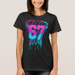 Camiseta 67 Basquete Gotejamento Seis Sete Engraçado