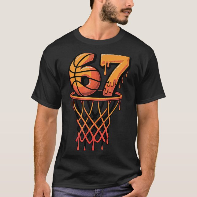 Camiseta 67 Basquete Sorvete Gotejamento Seis Sete (Frente)