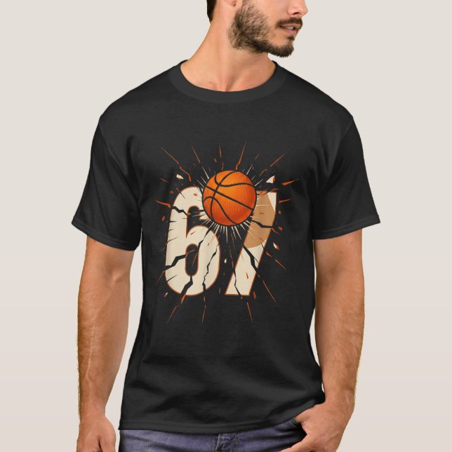 Camiseta 67 Brainrot Basquete Juvenil Drip - Crianças Engra (Frente)