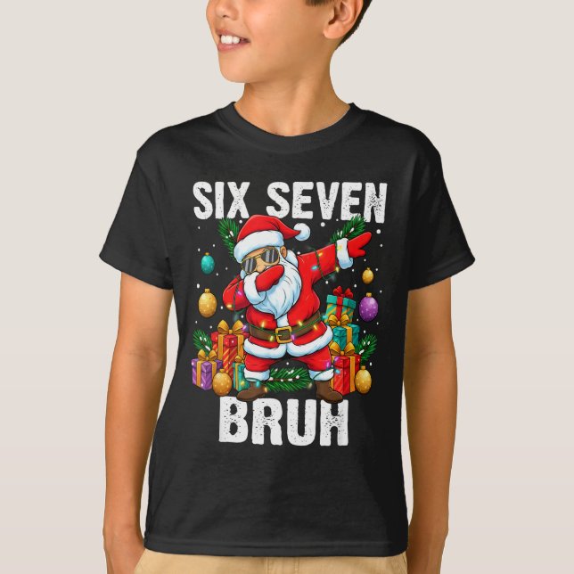 Camiseta 67 Bruh Christmas Cool Dabbing Santa Six Seven Mem (Frente)