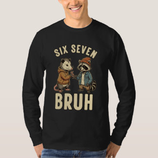 Camiseta 67 Bruh Opossum Raccoon Handshake Six Seven 6-7 Me