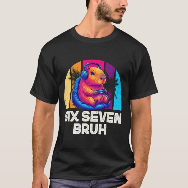 Camiseta 67 Capybara Funny Six Seven Bruh Capybara Video Ga (Frente)