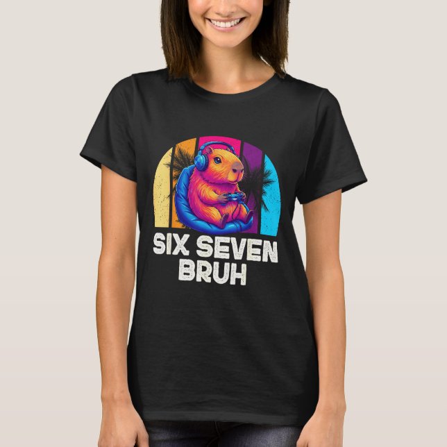 Camiseta 67 Capybara Funny Six Seven Bruh Capybara Video Ga (Frente)