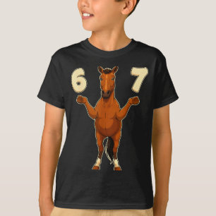 Camiseta 67 Cavalo Engraçado Gíria Gen Alfa Crianças Adoles