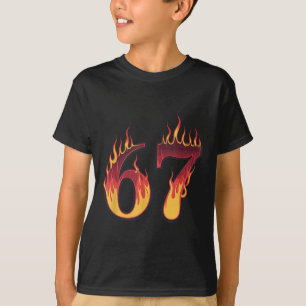 Camiseta 67 Chamas Divertido Seis Sete Geração Alpha Meme G