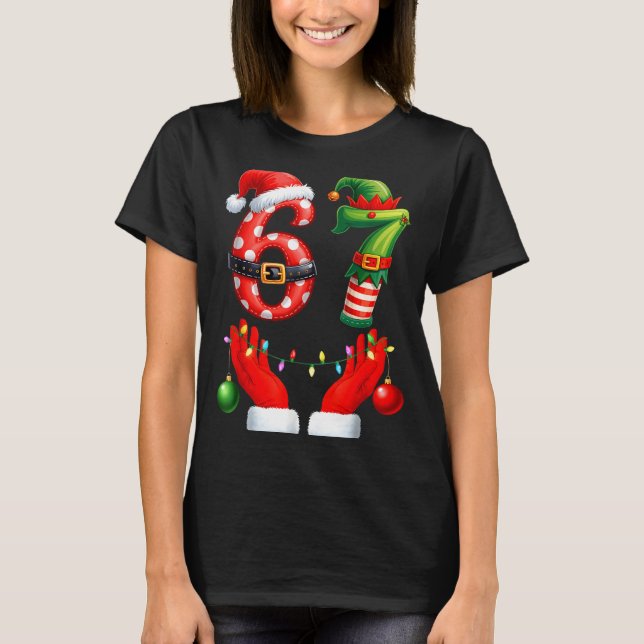 Camiseta 67 Christmas 6 7 Meme Pajamas Holiday Gen Alpha Sl (Frente)