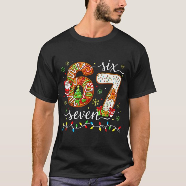 Camiseta 67 Christmas 6 7 Meme Pajamas Holiday Gen Alpha Sl (Frente)