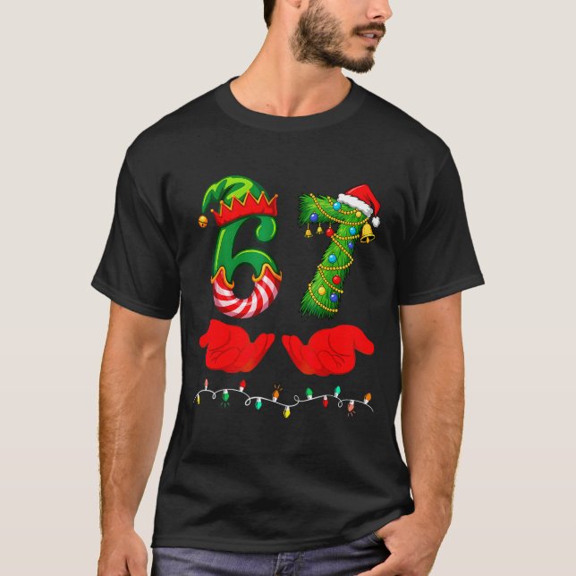 Camiseta 67 Christmas 6 7 Meme Pajamas Holiday Gen Alpha Sl (Frente)