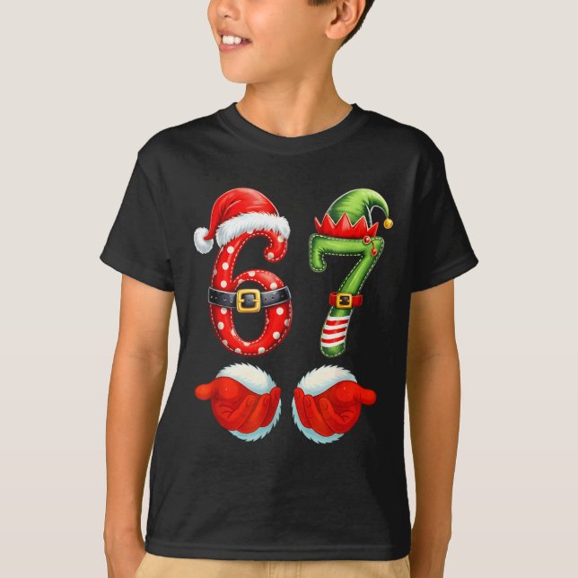 Camiseta 67 Christmas 6 7 Meme Pajamas Holiday Gen Alpha Sl (Frente)