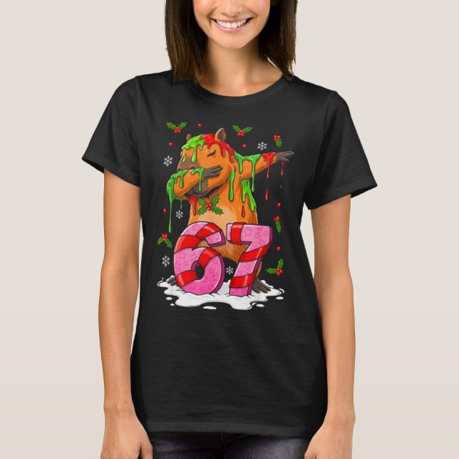 Camiseta 67 Christmas Funny 67 Brainrot Youth Kids Capybara (Frente)