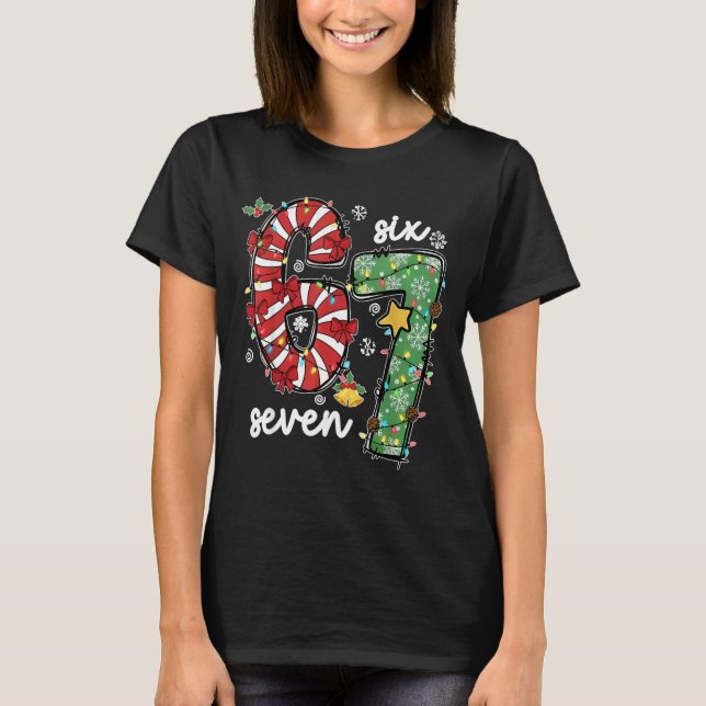 Camiseta 67 Christmas Funny 6 7 Meme Six Seven Xmas Boys Ki (Frente)