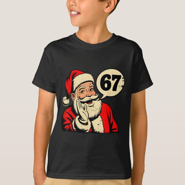 Camiseta 67 Christmas Funny Six Seven Meme Brainrot Santa C (Frente)
