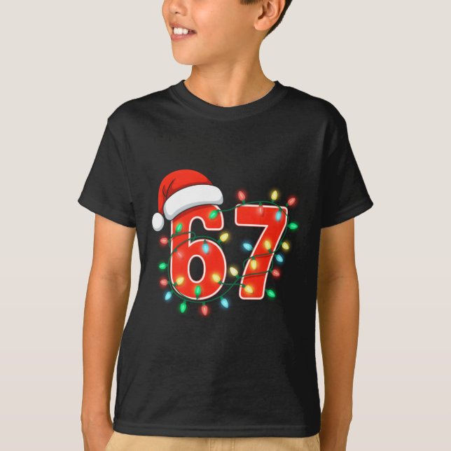 Camiseta 67 Christmas Lights Meme Saying 6 7 Costume Xmas L (Frente)